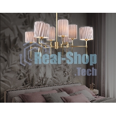 Люстра Ambrella light LH72383/8 BS/GR латунь/серый E14*8 max 40W D810*705