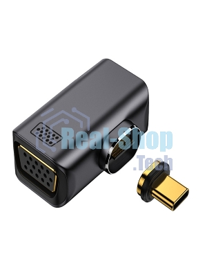 Переходник Type-C папа на VGA мама с магнитным разъемом