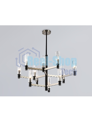 Люстра Ambrella light LH55505/12 SN/BK/CL сатин никель/черный/прозрачный E14*12 max 40W D860*905