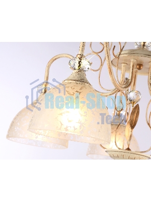 Светильник Ambrella light TR3057/5 BG/GD/FR бежевый/золото/белый матовый E27/5 max 40W D600*380