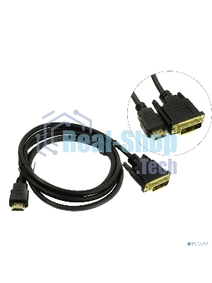 Кабель ExeGate EX284893RUS HDMI-DVI ExeGate EX-CC-HDMIM-DVIM-1.8 (19M/19M, single link, 1,8м,позолоченные контакты)