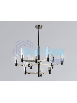 Люстра Ambrella light LH55505/12 SN/BK/CL сатин никель/черный/прозрачный E14*12 max 40W D860*905