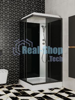Душевая кабина BAU Stil квадратныая с поддоном 90x90х215, тонированные передние закаленные стекла, ч