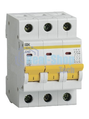 Выключатель автоматический модульный 3п C 40А 4.5кА ВА47-29 IEK MVA20-3-040-C