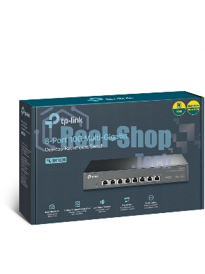 Коммутато TP-Link 8-port Desktop/Rackmount 10G Unmanaged Switch, 8 100/1G/2.5G/5G/10G RJ-45 ports,  1 Fan with intelligent speed control, 100-240 VAC, 50/60 Hz.