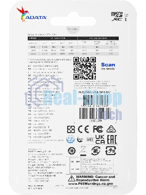 Флеш карта microSD 64Gb ADATA microSDHC Class 10 UHS-I A1 100/25 MB/s (SD адаптер)