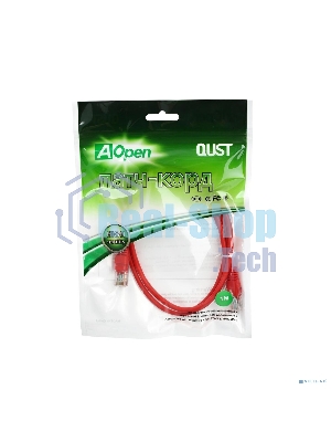 Патч-корд литой Aopen/Qust UTP кат.5е 1м красный