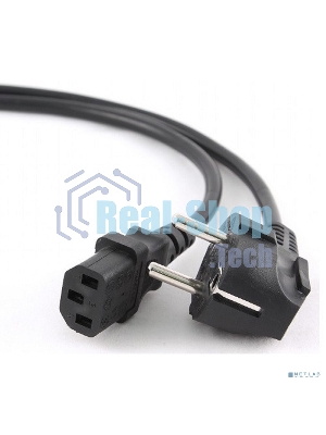 Кабель питания Cablexpert PC-186-1-1.8M, 1.8м, Schuko- C13, 3x1кв.мм, черный, с заземлением, пакет