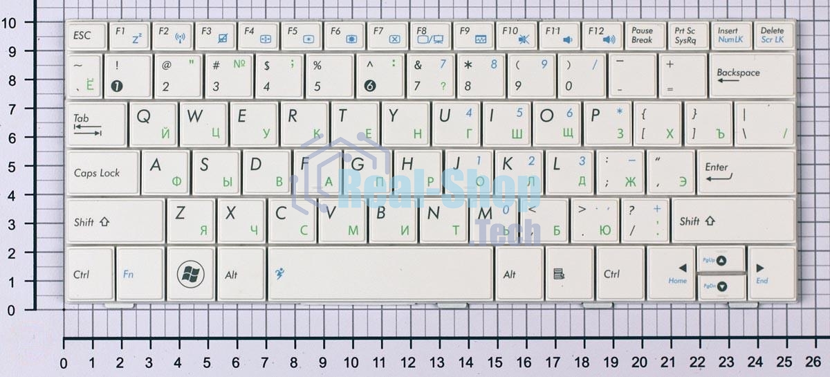 Клавиатура для ноутбука Asus Eee PC 1005HA 1008HA 1001HA 1001px белая