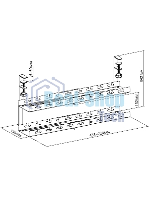 Кабель-канал Cactus CS-CM-700-2BK для столов 72.8x13.5x34.2 см черный