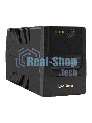 Источник бесперебойного питания ExeGate Power NB-1000.LED.AVR.2SH.USB (1000VA/650W, LED, AVR, 2*Schuko, USB, батарея 12V 9Ah, черный)