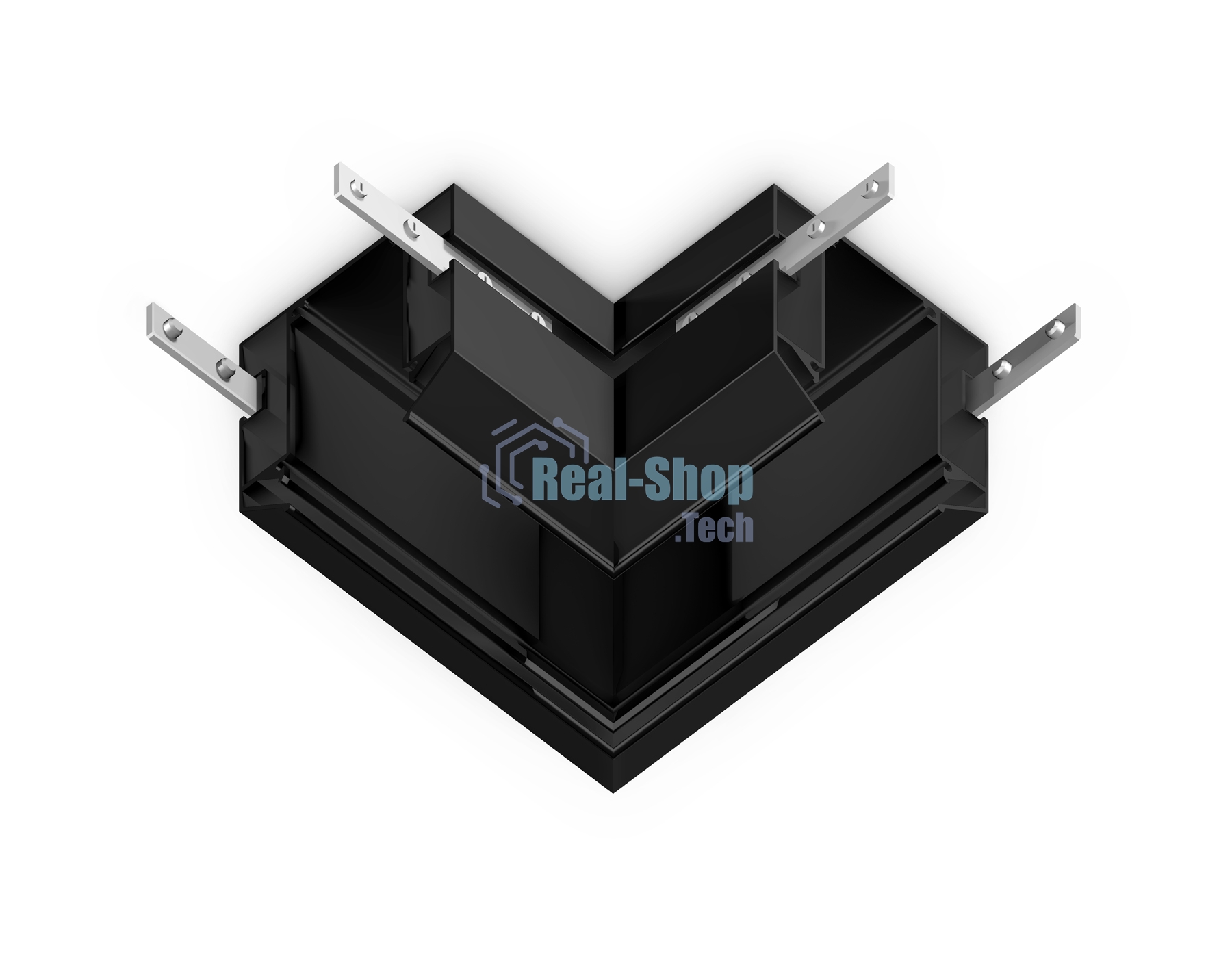 Коннектор угловой для корпуса в натяжной потолок Magnetic 220V 100*100*61 GL1043 BK черный (соединители в комплекте)
