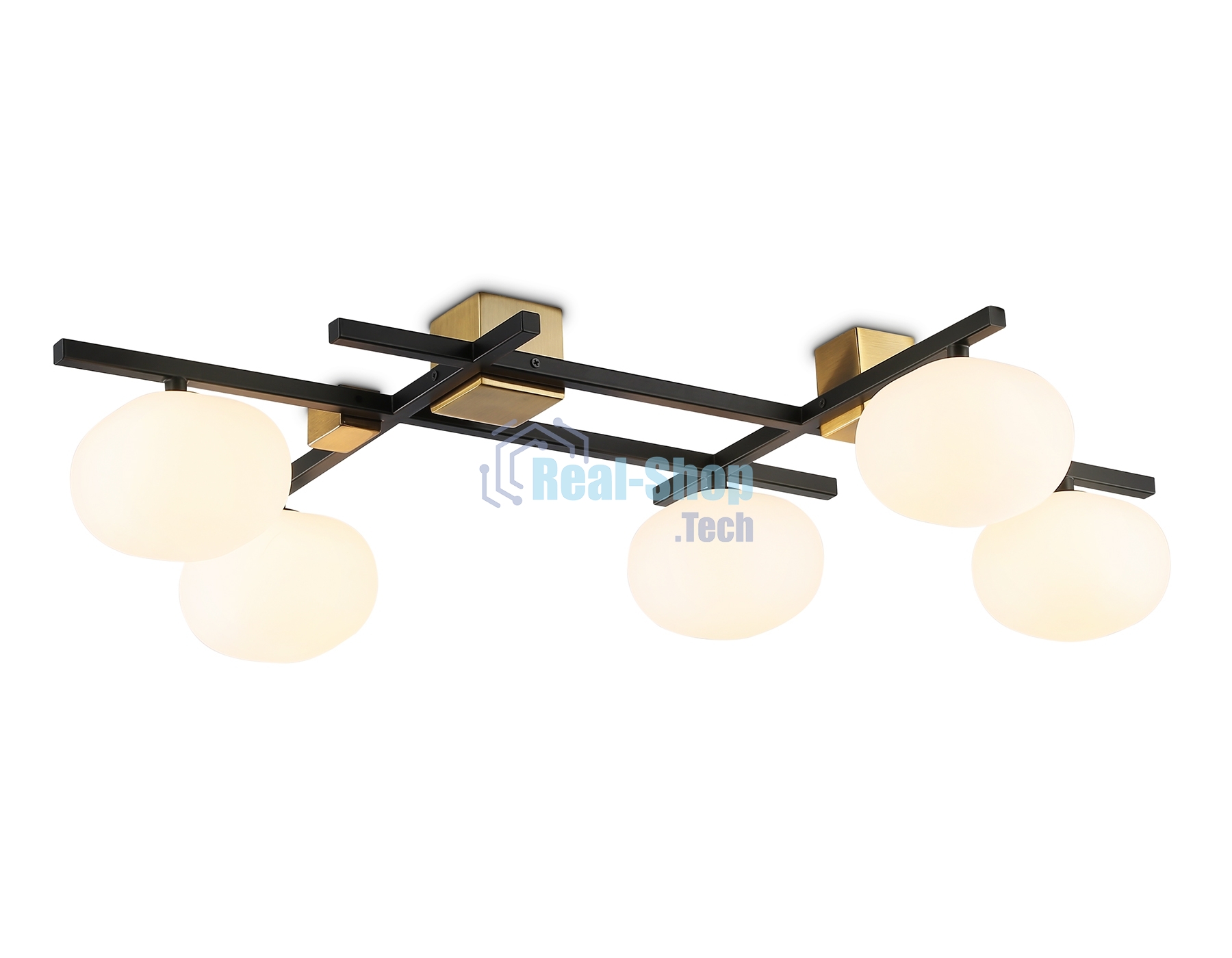 Светильник Ambrella light LH51015/5 BK/BS/FR черный/латунь/белый матовый G9*5 max 28W 800*560*170