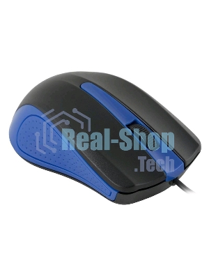Мышь проводная Oklick 225M черный/синий, 1200 dpi, USB, кнопки - 3