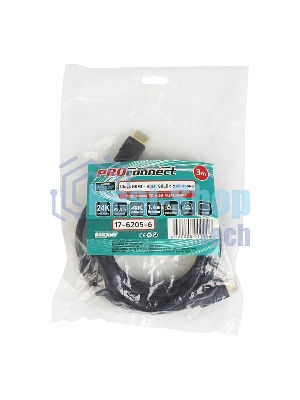 Кабель PROconnect Шнур HDMI - HDMI gold 3М с фильтрами (PE bag)