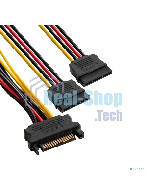 Кабель питания SATA ExeGate EX-CC-SATAM2F-0.15 (15pin M/2x15pinF, 0,15м)