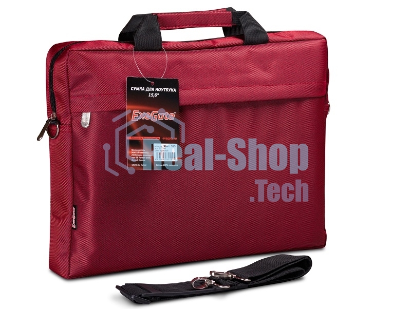 Сумка для ноутбука ExeGate EX212299RUS Start S15 Red, красная, полиэстер, для ноутбуков до 15.6