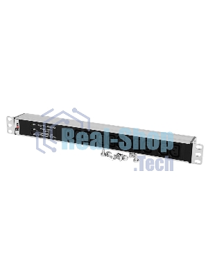 Блок розеток Rem-10 без шнура с фил. и инд., 10 IEC 60320 C13, вход IEC 60320 C14, 10A, алюм., 19
