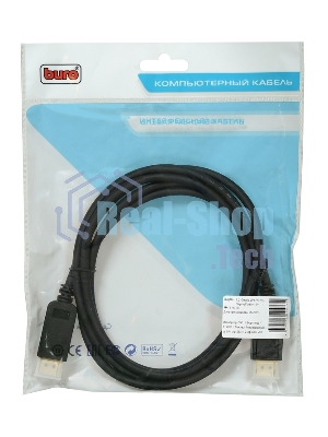 Кабель аудио-видео Buro V.1.2 DisplayPort (m)/DisplayPort (m) 2м. позолоченные контакты черный