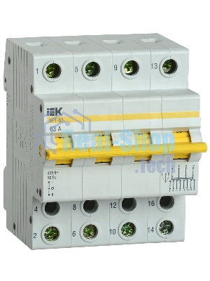 Выключатель-разъединитель трехпозиционный IEK MPR10-4-063 Выключатель-разъединитель трехпозиционный ВРТ-63 4P 63А