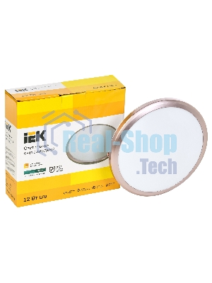 Светильник IEK LED ДПБ 3201 12Вт IP54 4000K круг розовое золото