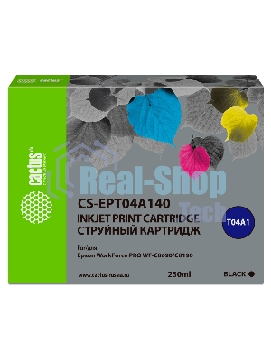 Картридж струйный Cactus CS-EPT04A140 черный (230 мл) для Epson WorkForce Pro WF-C8190, WF-C8690