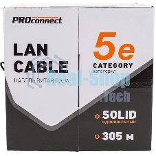Кабель информационный PROconnect cat.5e UTP 4 пары 24AWG PE внешний 305м черный