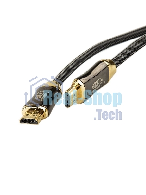 Кабель HDMI 19M/M,ver. 2.1, 8K@60 Hz 2m метал разъемы, нейлоновая оплетка Telecom TCG300-2M