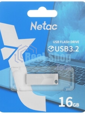 Флешка USB Netac UM1 (NT03UM1N-016G-32PN), 16Gb, USB 3.2, R/W 150/45, серебристый
