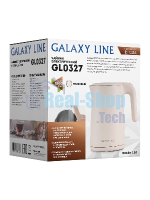 Чайник электрический Galaxy Line GL 0327, пудровый, пластик, 1800 Вт, 1,5 л