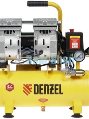 Компрессор Denzel DLS650/10 безмаслянный малошумный 650 Вт, 120 л/мин,ресивер 10 л