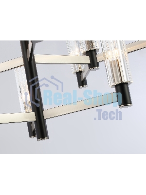 Люстра Ambrella light LH55505/12 SN/BK/CL сатин никель/черный/прозрачный E14*12 max 40W D860*905
