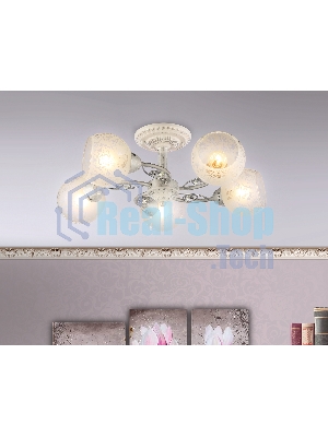 Светильник Ambrella light TR3062/5 WH/SL/FR белый/серебро/белый матовый E27/5 max 40W D615*245