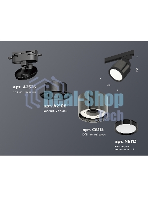 Светильник Ambrella light XT8115001 DCH/SBK/PBK черный хром/черный песок/черный полированный GX53 (A2526, A2106, C8115, N8113)