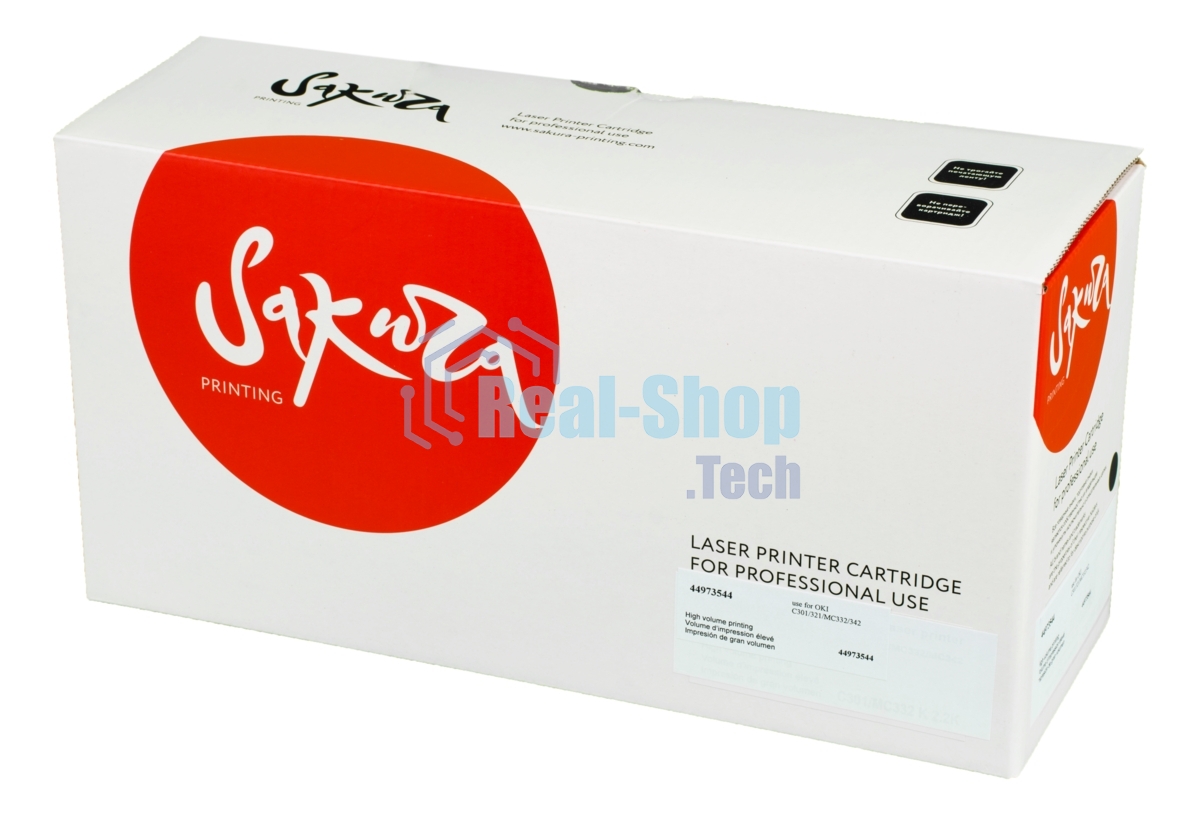 Картридж Sakura 44973544 для OKI C301/321/MC332/342, черный, 2200 к.