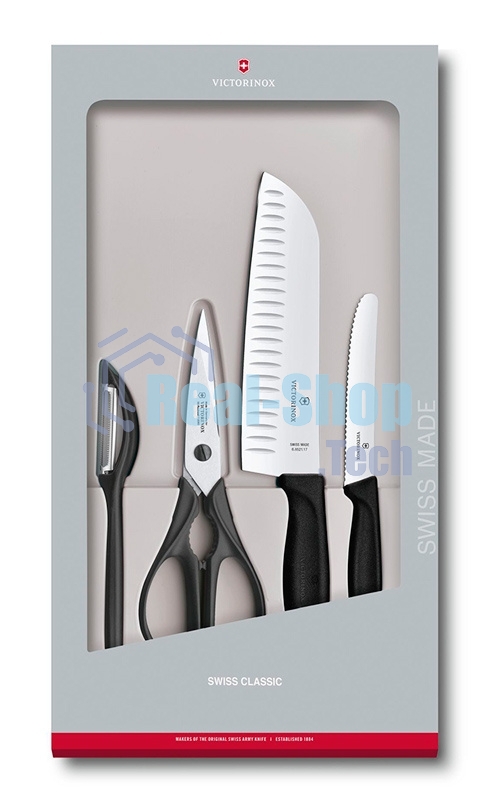 Набор ножей кухонных Victorinox Swiss Classic Kitchen (6.7133.4G) компл.: 4 шт черный, подар. коробка