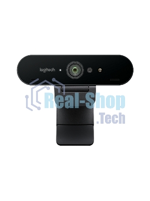 Веб-камера Logitech Brio 4K HDR 3840x2160, 30 кадр/с, USB Type-A, микрофон (2 шт, шумоподавление), автоматическая фокусировка, автоосвещение, HDR, шторка приватности, универсальное крепление