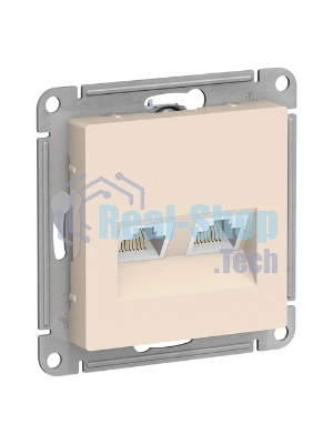 Розетка компьютерная 2-м AtlasDesign RJ45+RJ45 кат.5E механизм песочн. SE ATN001285