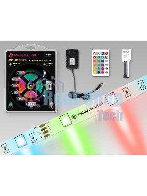 Комплект светодиодной ленты GS2401 5050 30Led/ 7.2W m/ 12V IP20 RGB/ 5000*10*1.87mm (4 конт.)