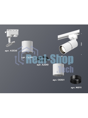 Светильник Ambrella light XT6301010 SWH/SBK белый песок/черный песок MR16 GU5.3 (A2520, C6301, A2061, C6301, N6111)