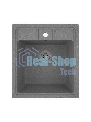 Мойка для кухни BAU Stil Gray stone 45х50, выпуск с сифоном в комплекте, серый камень