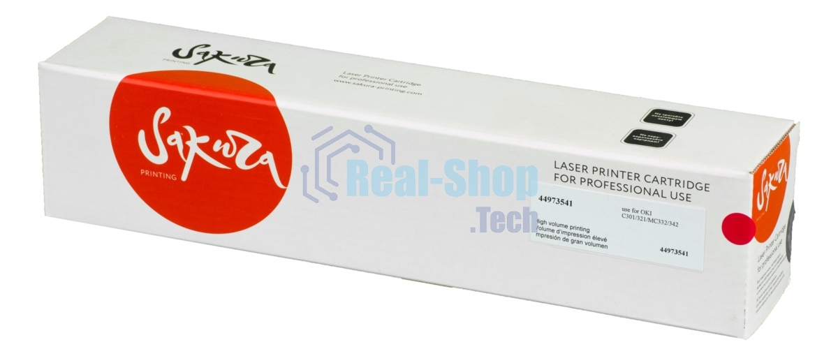 Картридж Sakura 44973541 для OKI C301/321/MC332/342, желтый, 1500 к.