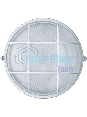 Светильник Navigator ЛОН NBL-R2-60-E27/WH 1х60Вт E27 IP54 (аналог НПБ 1302 бел. круг с решеткой 60Вт)