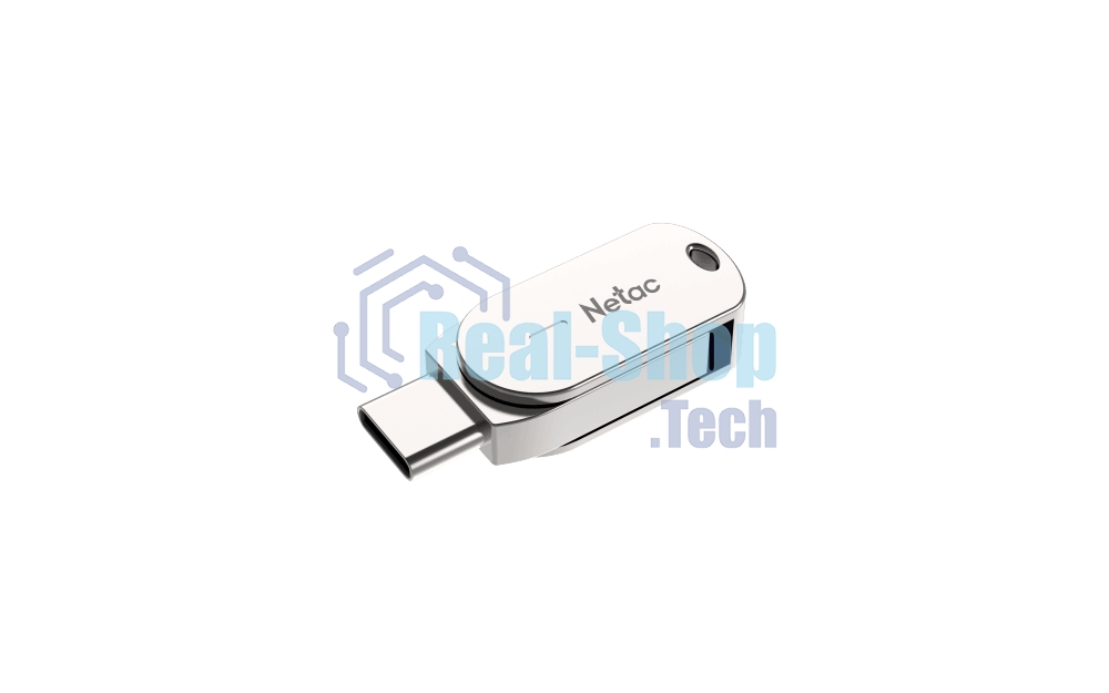 Флешка USB Netac U785 (NT03U785C-032G-30PN), 32Gb, USB 3.0/TypeC, R/W 110/45, серебристый