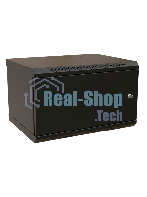 Шкаф коммутационный WRline (WR-TW-0666-SR-RAL9004) настенный 6U 600x600 мм пер. дв. металл 2 бок. пан. 60 кг черный 520 мм 367 мм IP20 сталь