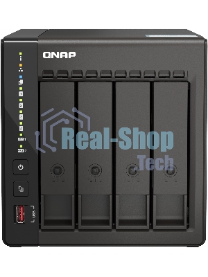 Сетевое хранилище SMB QNAP TS-453E-8G NAS, 4-tray w/o HDD. 2xHDMI-port. 4-core Celeron J6412 2-2.6 GHz, 8Gb DDR, 2x2.5Gb LAN, 2 x M.2 2280 PCIe Gen 3 x2, 2x USB 3.2 Gen 2 (10Gbps) Port, 2x USB 2.0 port