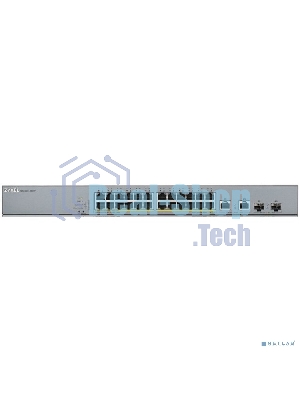 Коммутатор Zyxel GS1350-26HP, 24xGE PoE+, 2xCombo (SFP/RJ-45), бюджет PoE 375 Вт, дальность передачи питания до 250 м, автоперезагрузка PoE-портов, повышенная защита от перенапряжений и электростатических разряд