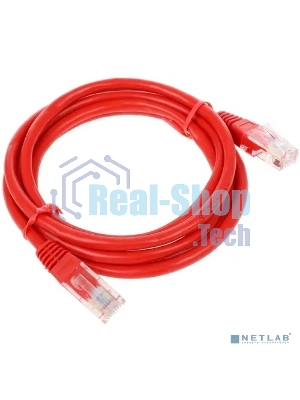 Патч-корд UTP Cablexpert cat.5e, 1.5м, литой, многожильный, красный