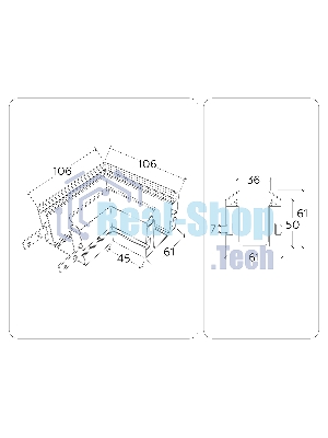 Коннектор угловой для корпуса в натяжной потолок Magnetic 220V 100*100*61 GL1043 BK черный (соединители в комплекте)