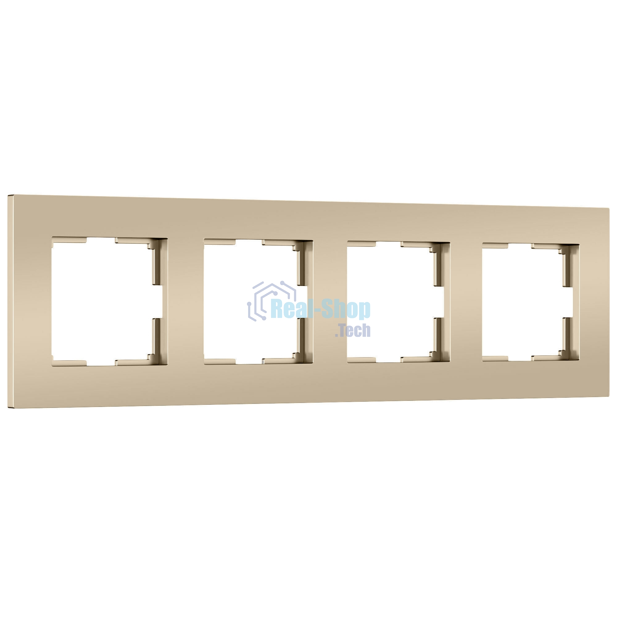 Рамка на 4 поста Slab (шампань софт) W0042911